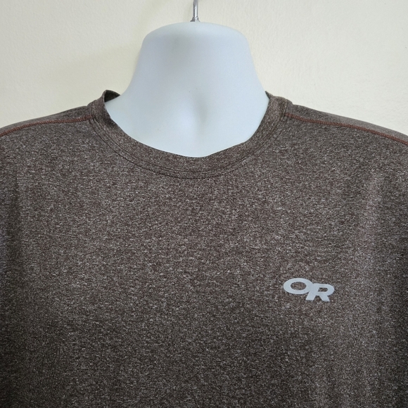 Outdoor Research Men's Ignitor Heathered Brown Short Sleeve Performance - Picture 3 of 9